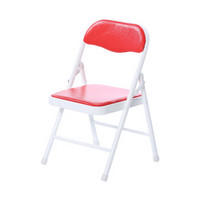 鲸伦（KINGRUNNING）家用折叠椅 靠背椅 儿童简约折叠凳 陪护椅 休闲椅 红色