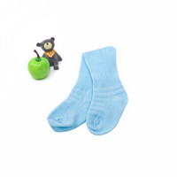 贝吻 婴儿袜子宝宝棉袜四季款新生儿棉袜单条装0-6个月8cm-11cm蓝色 B2099