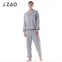 J.ZAO   男士奥黛尔弹力小毛圈居家服睡衣套装 灰色 L( 175/92A)