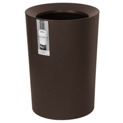 阿司倍鹭（ASVEL）日本进口家用垃圾桶 客厅厨房卫生间垃圾筒 双层收纳 圆形棕色 *3件