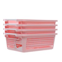 禧天龙Citylong 5L桌面收纳篮环保塑料收纳筐杂物收纳盒蝶彩粉4支装 7122