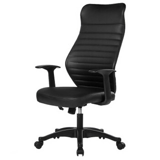 联丰(lianfeng) 电脑椅 办公椅子 家用网椅人体工学椅职员椅 DS-8603纤皮黑
