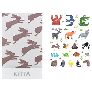 日本锦宫(King Jim)KITTA和纸胶带手账贴纸彩色胶布贴画 KITD003图标(动物)