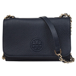 TORY BURCH 汤丽柏琦 奢侈品女包 深蓝色皮质单肩斜挎包 50653-405