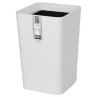 阿司倍鹭（ASVEL）日本进口家用垃圾桶 客厅厨房卫生间垃圾筒 双层收纳 方形白色