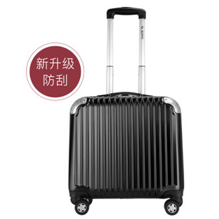 SUMMIT 万向轮拉杆箱16英寸男女商务电脑旅行箱行李箱子防刮耐磨登机箱 PC338TC防刮 黑色