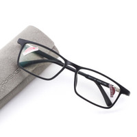 夕阳红防蓝光老花镜男 大框设计超轻时尚老光老人眼镜年轻态AX5322 200度 哑黑色