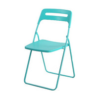 鲸伦（KINGRUNNING）家用电脑折叠椅 靠背椅 北欧折叠凳 简约会议室培训办公椅 陪护椅 休闲椅 蓝色 折叠椅