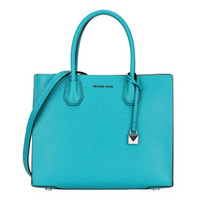 MICHAEL KORS 迈克·科尔斯 MERCER系列 女士皮质手提包 30F6SM9T3L TILE BLUE 瓦蓝色 大号