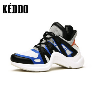 KEDDO 女士单鞋时尚潮流老爹鞋ins超火休闲中帮板鞋运动鞋CN880163/01 蓝色 39