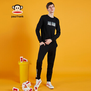 Paul Frank/大嘴猴 休闲卫衣套装男春季韩版宽松时尚运动套装男 PFBSU174097M 黑色 L