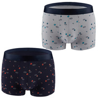 杜比骑士 骑士男士内裤平角内裤男印花超细莫代尔商务四角短裤 3条礼盒装多色 XXXL 9764R (白色、XXXL、平角裤、超细莫代尔)