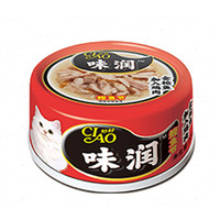 伊纳宝(INABA)味润猫罐头 补水猫咪零食白肉水煮浓汤猫湿粮成猫粮80g 金枪鱼加入鸡肉鲣鱼节