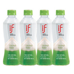 溢福（if ）进口100%天然椰子水 NFC果汁饮料 350ml*4瓶 塑膜联包 *5件