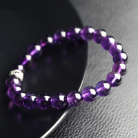 石头记 istone 紫水晶手链女单圈时尚手串8MM龙年新年礼物紫气东来