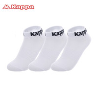 kappa 卡帕女士时尚个性船袜短袜运动袜KP8W17（3双装）白3双 均码