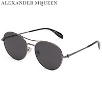 亚历山大·麦昆Alexander McQueen eyewear太阳镜男女款 国际版圆框墨镜 AM0174S-001 钌红镜框灰镜片 57mm