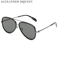 亚历山大·麦昆Alexander McQueen eyewear太阳镜男款 国际版飞行员墨镜 AM0173S-002 钌红镜框灰镜片 61mm