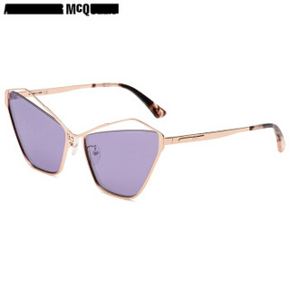 MCQ 麦昆 eyewear 女款太阳镜 国际版金属框太阳镜 MQ0158S-004 金色镜框蓝紫色镜片 54mm