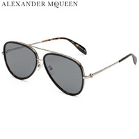 亚历山大·麦昆Alexander McQueen eyewear太阳镜男款 国际版飞行员墨镜 AM0173S-003 银灰镜框银灰镜片 61mm