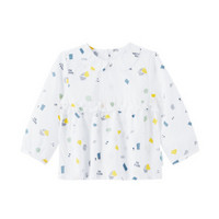 全棉时代 女幼童梭织斜纹圆领长袖上衣100/52(建议3-4岁)多变几何  1件装