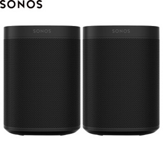 SONOS 搜诺思 one家庭智能音响系统 立体声对 智能语音 支持AirPlay2 WiFi连接家用音响(黑色)