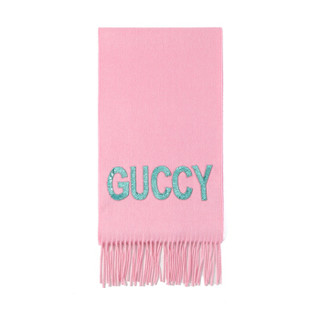 GUCCI 古驰 混纺亮片Guccy装饰女士围巾 502362 3G334 5800