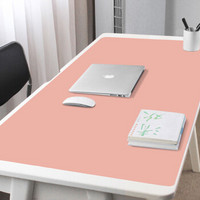 玲魅 双面双色鼠标垫超大办公桌垫写字台书桌垫 桌面防水鼠标垫 90*45CM粉色+木槿紫