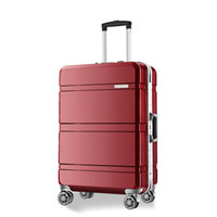 antler 安特丽 铝框拉杆箱男女行李箱 24英寸托运箱商务万向轮密码箱PC旅行箱包子 A826 红色