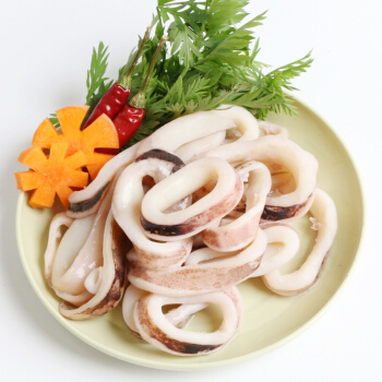 渔港 冷冻渤海鱿鱼圈 650g 65-85个 野生海捕 袋装 火锅烧烤食材 自营