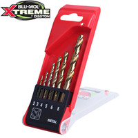 BLU-MOL 博锋（BLU-MOL）含钴高速钢直柄麻花钻头 钻咀 钻嘴套装  6支装