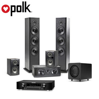 普乐之声（Polk）T系列5.1声道家庭影院音响套装+马兰士（marantz) 时尚型 AV功放机 黑色