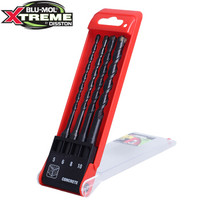 博锋（BLU-MOL）圆柄坑钻 混疑土钻头 电锤钻头 四坑四刃钻嘴 两坑两槽冲击钻 穿墙钻咀 4支装