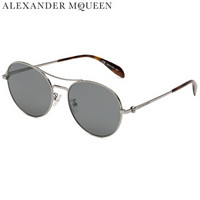 亚历山大·麦昆Alexander McQueen eyewear太阳镜男女款 国际版圆框墨镜 AM0174S-002 钌红镜框银灰镜片 57mm