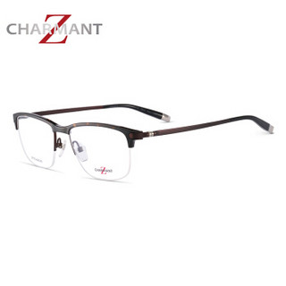 CHARMANT/夏蒙眼镜框 Z钛系列男款玳瑁色半框Z钛光学眼镜架 ZT19873 DA 53mm