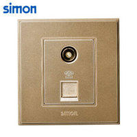 西蒙(SIMON) 开关插座面板 56C系列 电视电话插座 86型面板 香槟金色 V55301-02