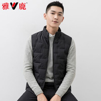 雅鹿 2019新款 男款 羽绒马甲男潮流休闲加厚保暖坎肩外套修身 YT6517010 黑色 175