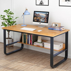 蔓斯菲尔（MSFE）电脑桌 台式家用简约书桌办公桌带书架学习桌