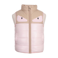 FENDI 芬迪 JFA070 A3TT F0JZ9 奢侈品童装 女童小怪兽之眼拼接锦纶棉马甲 JFA070 A3TT F0JZ9