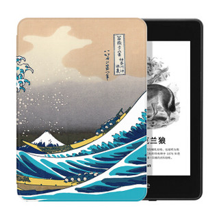 纳图森（Natusun）仅适配全新2018款 Kindle Paperwhite 4彩绘保护套亚马逊电子书阅读器休眠壳 神奈川