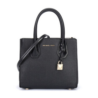 MICHAEL KORS 迈克·科尔斯 30F8GM9M6I BLACK MK女包 MERCER系列黑色皮革中号风琴款手提包单肩斜挎包 30F8GM9M6I BLACK