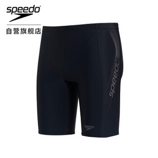 SPEEDO 速比涛 时尚动感 舒适高弹 抗氯健身休闲柔软速干 男子五分及膝泳裤 809529A839 黑/灰色 36