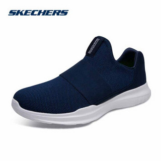 SKECHERS 斯凯奇 休闲鞋 男款时尚一脚套 透气网布 54361/NVW 海军蓝色 43.5