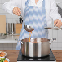 京造 304不锈钢汤勺 粥勺 多功能家用 厨房烹饪用具