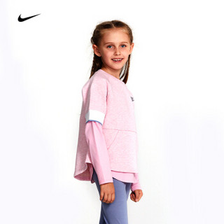 耐克Nike YA女中小儿童七分袖圆领套头卫衣18新款春秋装潮运动休闲打底衫83422HO662