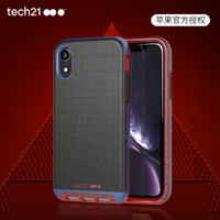 Tech21苹果新品iPhone Xr全包手机壳 6.1英寸保护套 轻奢皮质款时尚酷黑 摄像头保护 支持无线充电