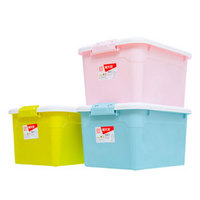 禧天龙Citylong 31L中号实色收纳箱环保塑料储物箱家用整理箱蝶彩混色3个装 6346