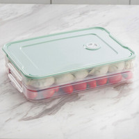 魔幻厨房(Magic Kitchen) 饺子盒家用 装放饺子的速冻盒 冰箱保鲜收纳盒鸡蛋盒多层托盘 2层1盖