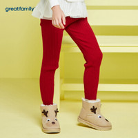 歌瑞家（greatfamily）女童棉线裤袜春秋新款休闲打底裤 红色130