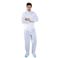 谋福 8530 防静电四连体服 无尘服洁净服 连帽连体服 四连体衣服 白色 XL